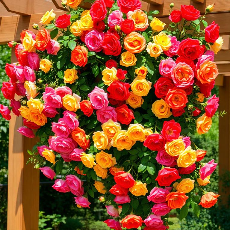 Rosas trepadeiras coloridas cultivadas por Mariana S.