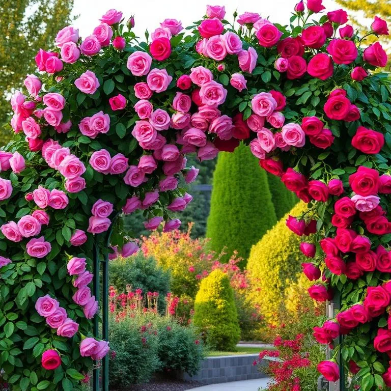 Rosas trepadeiras coloridas cultivadas por Ana Paula F.